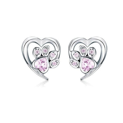 Crystal Paw Earrings - Dog's Love Store