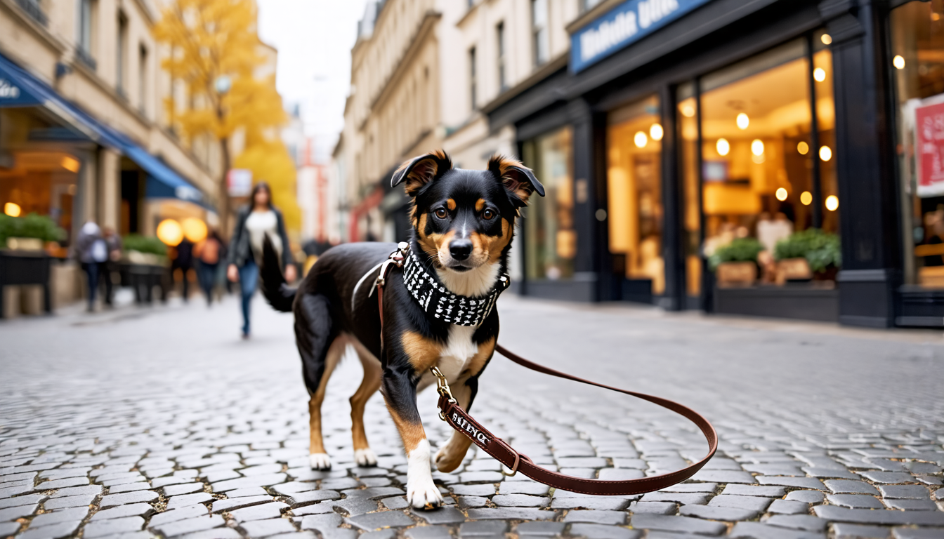 Discover the perfect blend of style and safety with a personalized dog collar and leash set for your