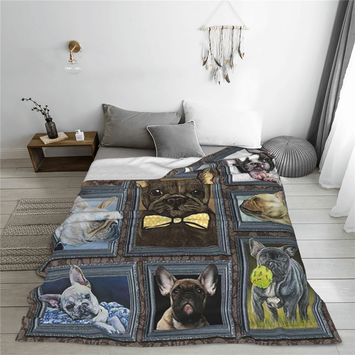 Bulldog Print Blanket - Dog's Love Store