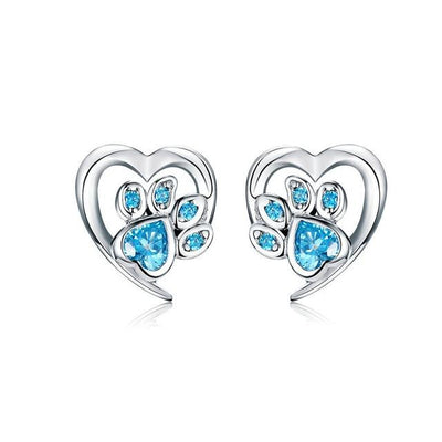Crystal Paw Earrings - Dog's Love Store